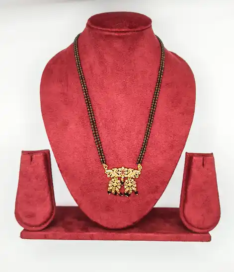 Traditional Gold-Plated Mangalsutra with Intricate Pendant