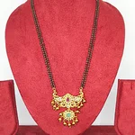 Grand Gold-Plated Bridal Mangalsutra with Dual-Layered Pendant