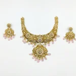 Royal Antique Necklace Set with Pink Beads