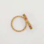 Exquisite Gold-Plated Bangles with Multicolor Stones