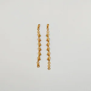 Pink & White Stone Hair Chain Pair