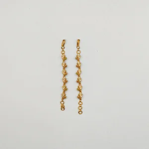 Gold-Plated Traditional Ear Chains with Stone Detailing