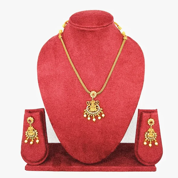 Lakshmi Temple Design Necklace Set with Earrings
